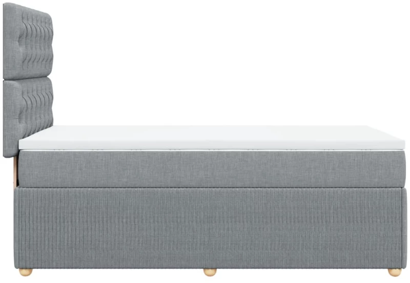 vidaXL Κρεβάτι Boxspring με Στρώμα Ανοιχτό Γκρι 100x200 εκ. Υφασμάτινο