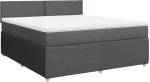 vidaXL Κρεβάτι Boxspring με Στρώμα Σκούρο Γκρι 180x200 εκ Υφασμάτιν