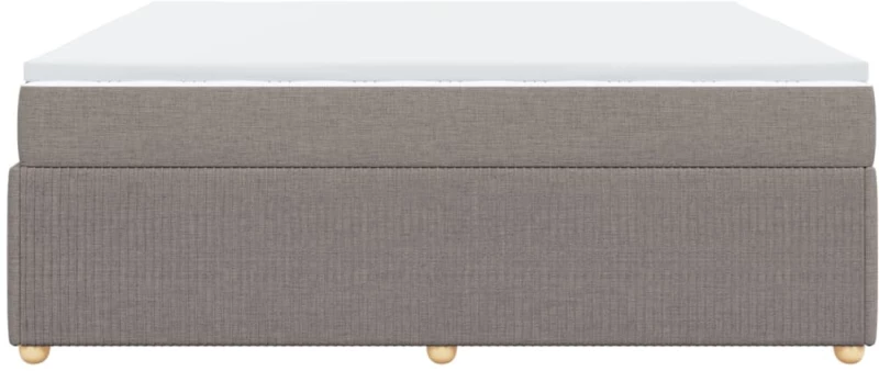 vidaXL Κρεβάτι Boxspring με Στρώμα Taupe 200x200 εκ. Υφασμάτινο