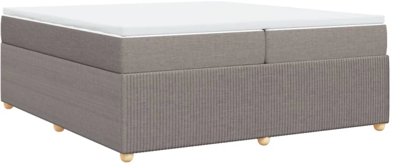 vidaXL Κρεβάτι Boxspring με Στρώμα Taupe 200x200 εκ. Υφασμάτινο