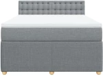 vidaXL Κρεβάτι Boxspring με Στρώμα Ανοιχτό Γκρι 140x190 εκ. Υφασμάτινο