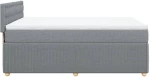 vidaXL Κρεβάτι Boxspring με Στρώμα Ανοιχτό Γκρι 140x190 εκ. Υφασμάτινο
