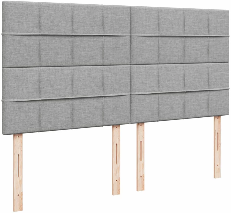 vidaXL Κρεβάτι Boxspring με Στρώμα Ανοιχτό Γκρι 200x200 εκ. Υφασμάτινο