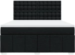 vidaXL Κρεβάτι Boxspring με Στρώμα Μαύρο 180x200 εκ. Υφασμάτινο