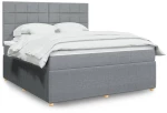 vidaXL Κρεβάτι Boxspring με Στρώμα Ανοιχτό Γκρι 180x200 εκ. Υφασμάτινο