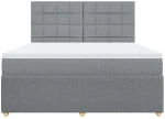 vidaXL Κρεβάτι Boxspring με Στρώμα Ανοιχτό Γκρι 180x200 εκ. Υφασμάτινο