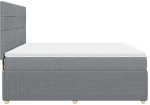 vidaXL Κρεβάτι Boxspring με Στρώμα Ανοιχτό Γκρι 180x200 εκ. Υφασμάτινο