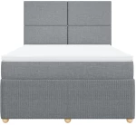 vidaXL Κρεβάτι Boxspring με Στρώμα Ανοιχτό Γκρι 140x200 εκ. Υφασμάτινο