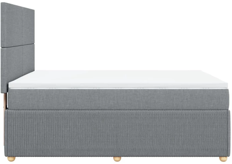 vidaXL Κρεβάτι Boxspring με Στρώμα Ανοιχτό Γκρι 140x200 εκ. Υφασμάτινο