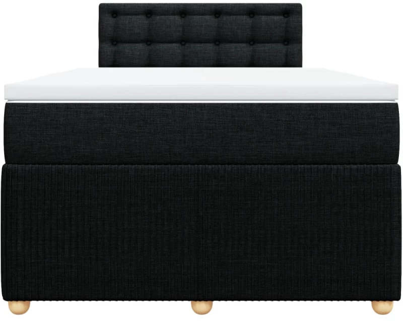vidaXL Κρεβάτι Boxspring με Στρώμα Μαύρο 120x200 εκ. Υφασμάτινο