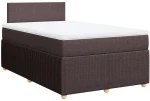vidaXL Κρεβάτι Boxspring με Στρώμα Σκούρο Καφέ 120x200 εκ. Υφασμάτινο