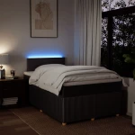 vidaXL Κρεβάτι Boxspring με Στρώμα Σκούρο Καφέ 120x200 εκ. Υφασμάτινο