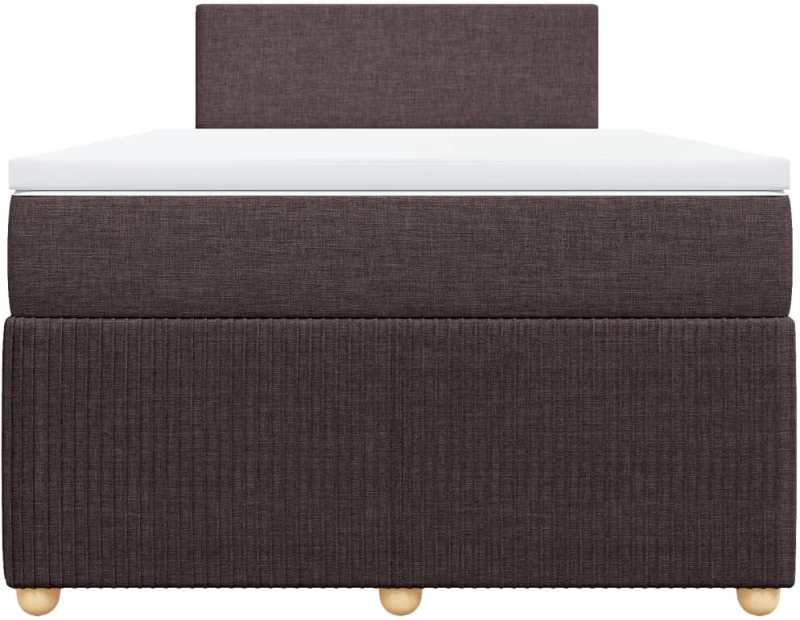 vidaXL Κρεβάτι Boxspring με Στρώμα Σκούρο Καφέ 120x200 εκ. Υφασμάτινο