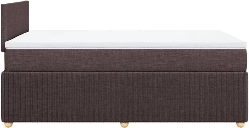 vidaXL Κρεβάτι Boxspring με Στρώμα Σκούρο Καφέ 120x200 εκ. Υφασμάτινο