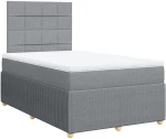 vidaXL Κρεβάτι Boxspring με Στρώμα Ανοιχτό Γκρι 120x200 εκ. Υφασμάτινο