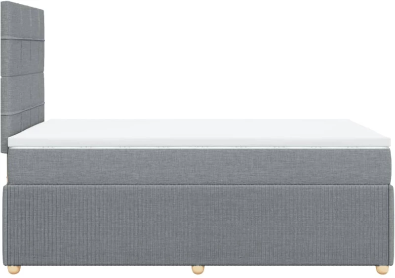 vidaXL Κρεβάτι Boxspring με Στρώμα Ανοιχτό Γκρι 120x200 εκ. Υφασμάτινο