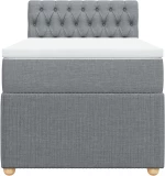 vidaXL Κρεβάτι Boxspring με Στρώμα Ανοιχτό Γκρι 100x200 εκ. Υφασμάτινο