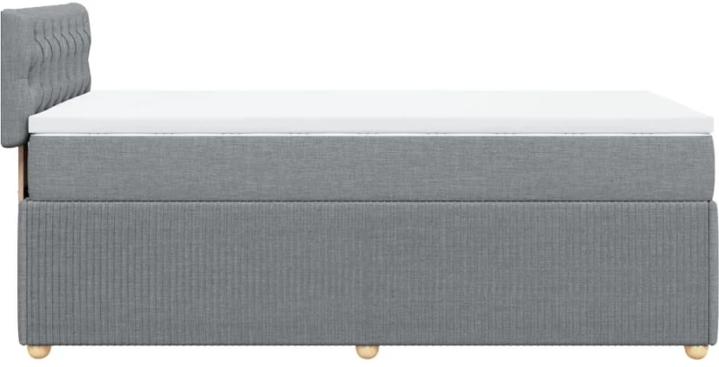 vidaXL Κρεβάτι Boxspring με Στρώμα Ανοιχτό Γκρι 100x200 εκ. Υφασμάτινο