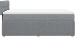 vidaXL Κρεβάτι Boxspring με Στρώμα Ανοιχτό Γκρι 100x200 εκ. Υφασμάτινο