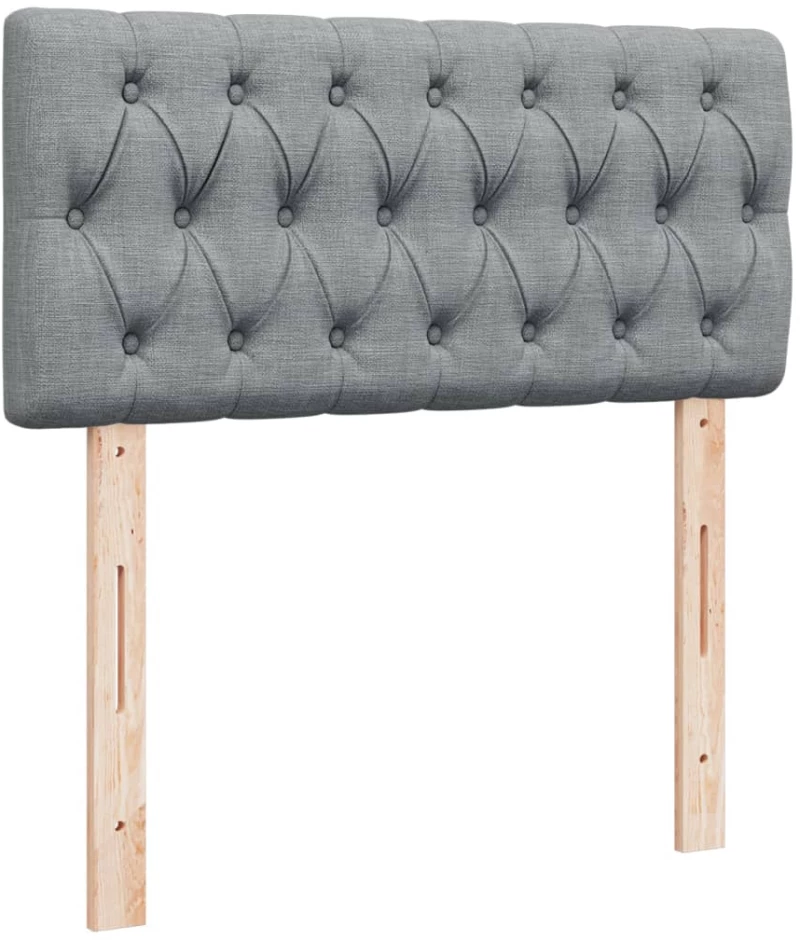vidaXL Κρεβάτι Boxspring με Στρώμα Ανοιχτό Γκρι 100x200 εκ. Υφασμάτινο