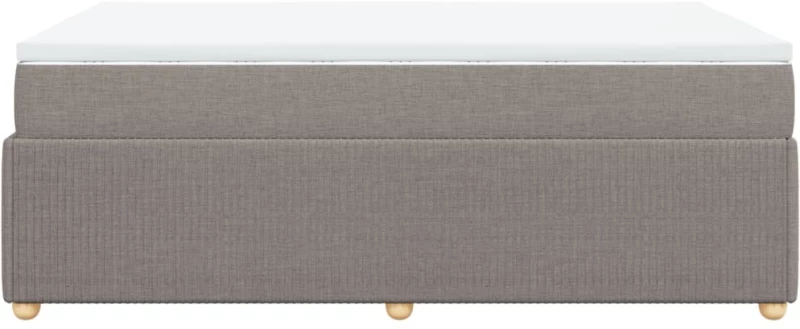 vidaXL Κρεβάτι Boxspring με Στρώμα Taupe 120x200 εκ. Υφασμάτινο