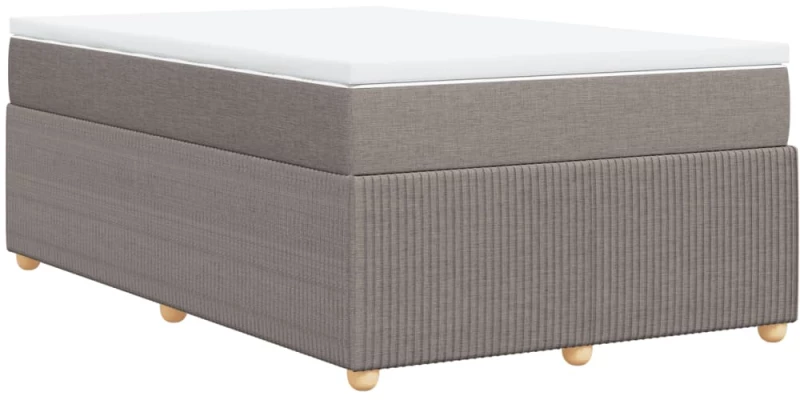 vidaXL Κρεβάτι Boxspring με Στρώμα Taupe 120x200 εκ. Υφασμάτινο