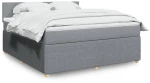 vidaXL Κρεβάτι Boxspring με Στρώμα Ανοιχτό Γκρι 180x200 εκ. Υφασμάτινο