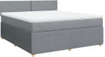 vidaXL Κρεβάτι Boxspring με Στρώμα Ανοιχτό Γκρι 180x200 εκ. Υφασμάτινο