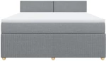 vidaXL Κρεβάτι Boxspring με Στρώμα Ανοιχτό Γκρι 180x200 εκ. Υφασμάτινο
