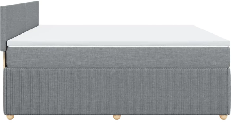 vidaXL Κρεβάτι Boxspring με Στρώμα Ανοιχτό Γκρι 180x200 εκ. Υφασμάτινο