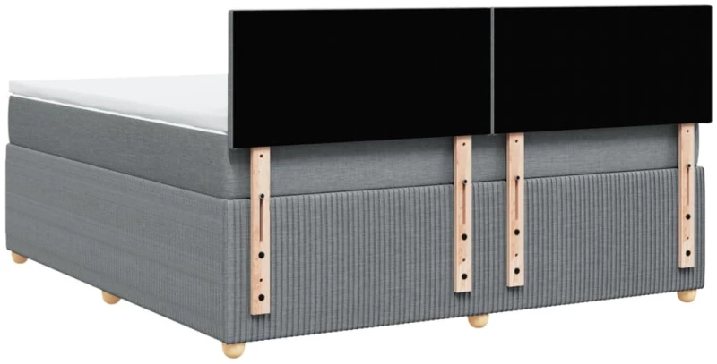 vidaXL Κρεβάτι Boxspring με Στρώμα Ανοιχτό Γκρι 180x200 εκ. Υφασμάτινο