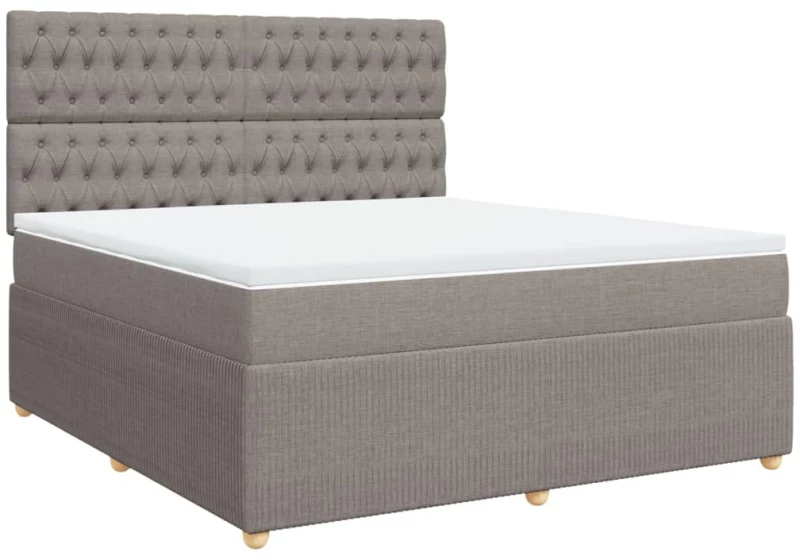vidaXL Κρεβάτι Boxspring με Στρώμα Taupe 180x200 εκ. Υφασμάτινο