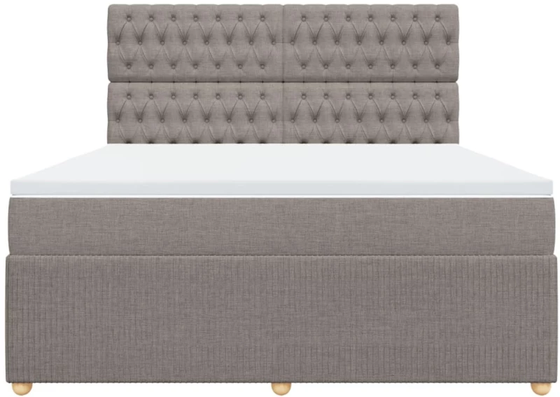 vidaXL Κρεβάτι Boxspring με Στρώμα Taupe 180x200 εκ. Υφασμάτινο
