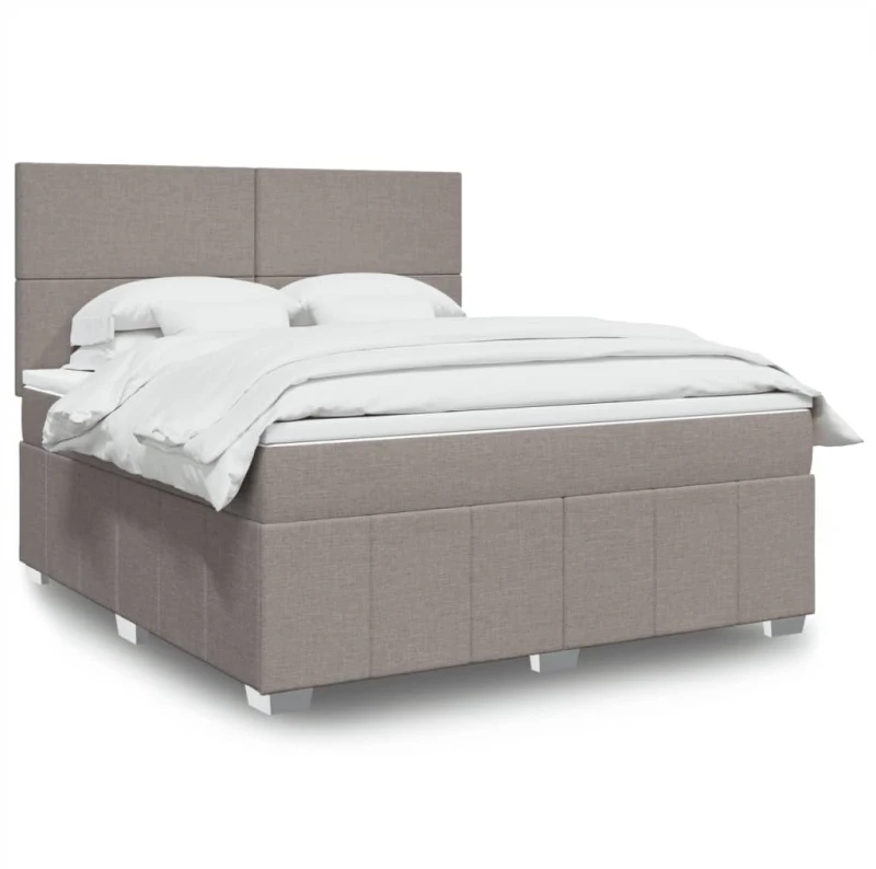 vidaXL Κρεβάτι Boxspring με Στρώμα Taupe 180x200 εκ. Υφασμάτινο