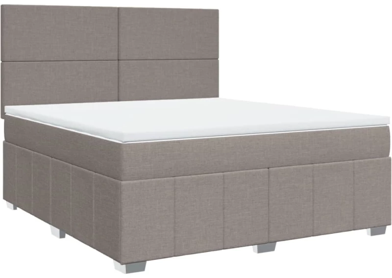 vidaXL Κρεβάτι Boxspring με Στρώμα Taupe 180x200 εκ. Υφασμάτινο