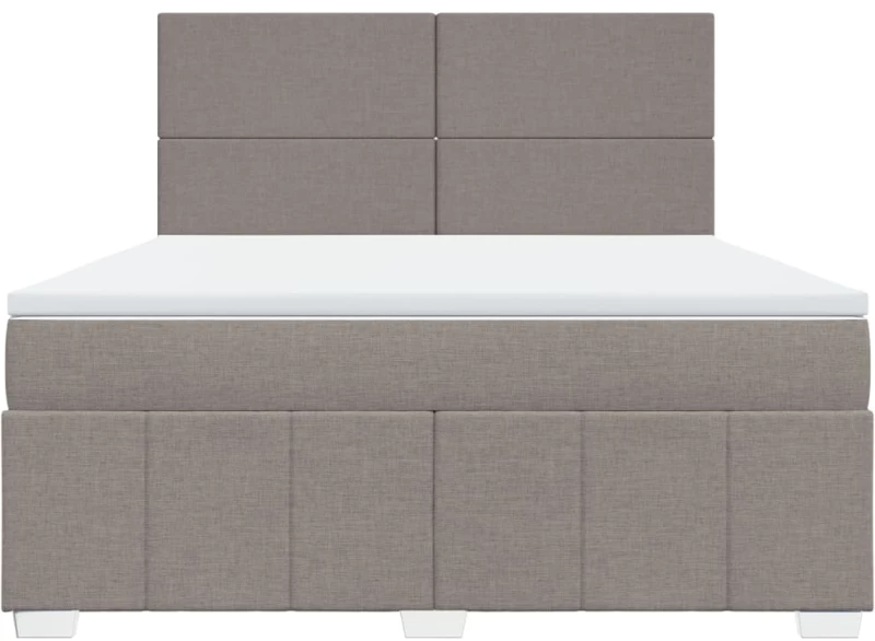 vidaXL Κρεβάτι Boxspring με Στρώμα Taupe 180x200 εκ. Υφασμάτινο