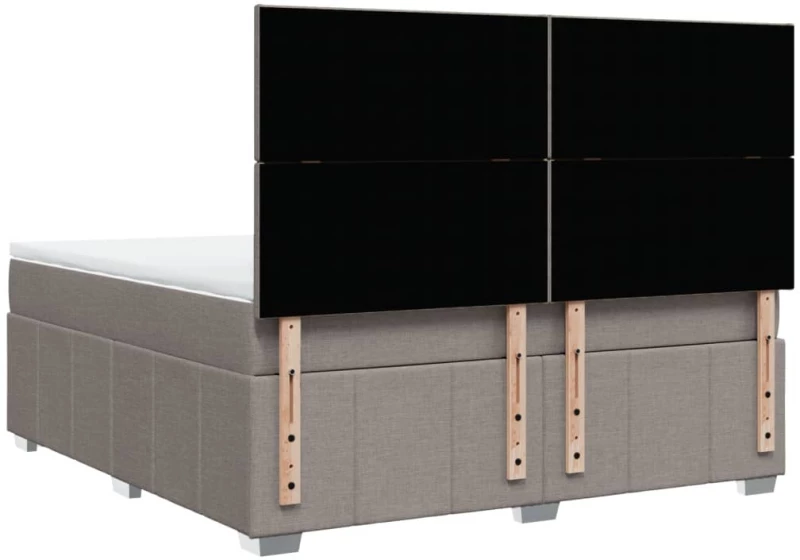 vidaXL Κρεβάτι Boxspring με Στρώμα Taupe 180x200 εκ. Υφασμάτινο