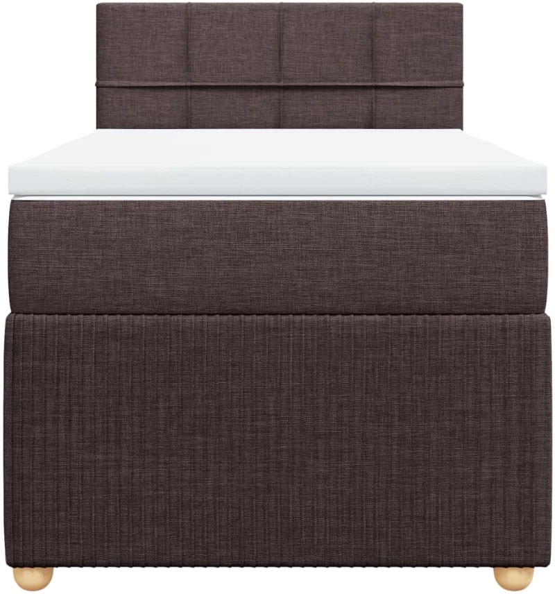 vidaXL Κρεβάτι Boxspring με Στρώμα Σκούρο Καφέ 90x200 εκ. Υφασμάτινο