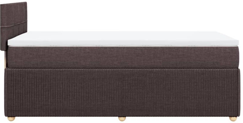 vidaXL Κρεβάτι Boxspring με Στρώμα Σκούρο Καφέ 90x200 εκ. Υφασμάτινο