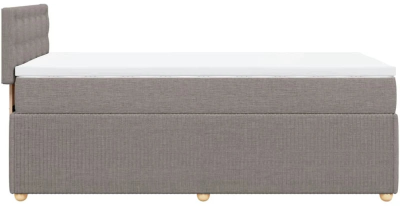 vidaXL Κρεβάτι Boxspring με Στρώμα Taupe 100 x 200 εκ. Υφασμάτινο