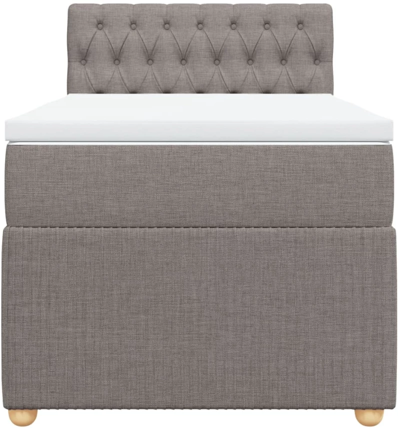 vidaXL Κρεβάτι Boxspring με Στρώμα Taupe 100 x 200 εκ. Υφασμάτινο