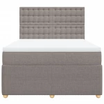 vidaXL Κρεβάτι Boxspring με Στρώμα Taupe 140x190 εκ. Υφασμάτινο