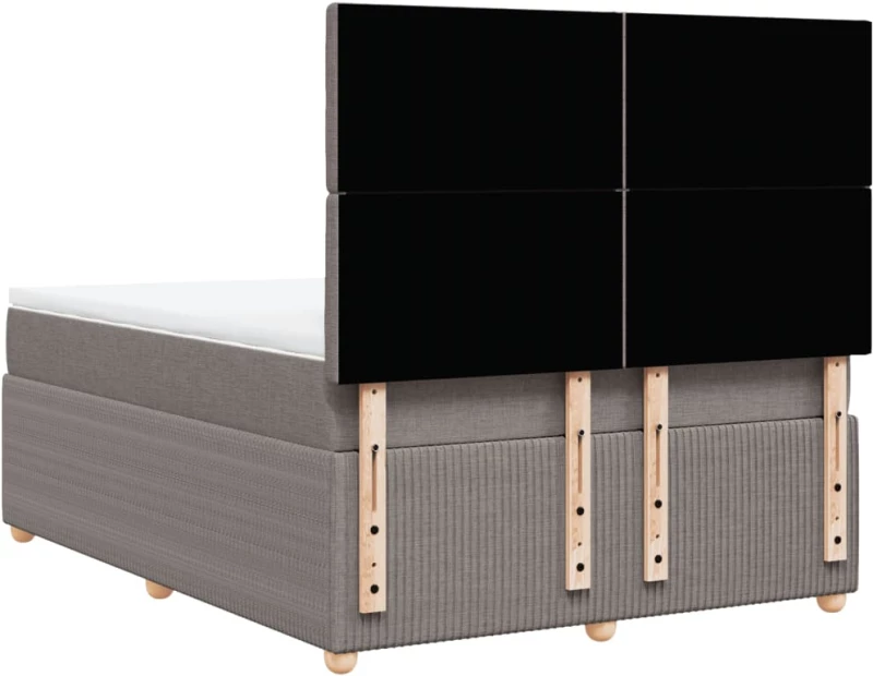 vidaXL Κρεβάτι Boxspring με Στρώμα Taupe 140x190 εκ. Υφασμάτινο