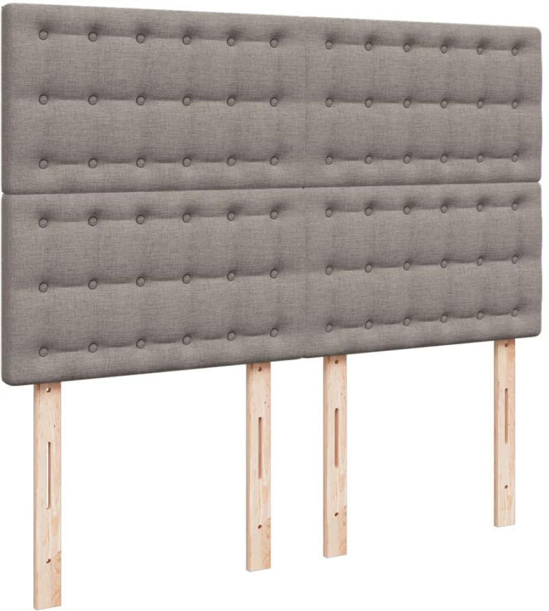 vidaXL Κρεβάτι Boxspring με Στρώμα Taupe 140x190 εκ. Υφασμάτινο