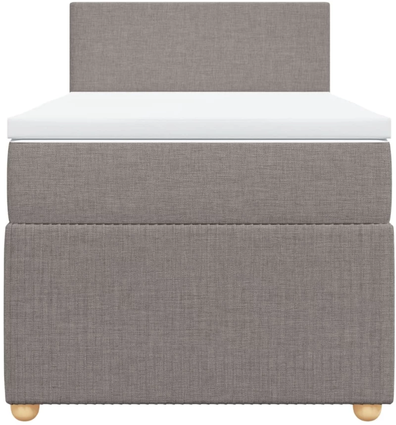 vidaXL Κρεβάτι Boxspring με Στρώμα Taupe 90x200 εκ. Υφασμάτινο