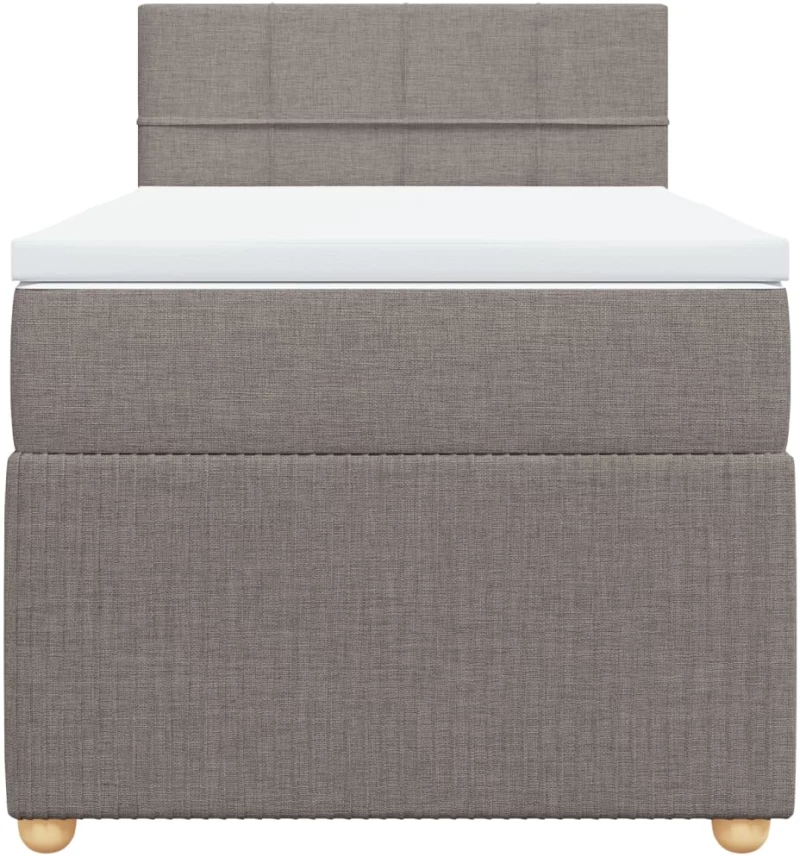 vidaXL Κρεβάτι Boxspring με Στρώμα Taupe 90x200 εκ. Υφασμάτινο