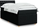 vidaXL Κρεβάτι Boxspring με Στρώμα Μαύρο 80 x 200 εκ. Υφασμάτινο