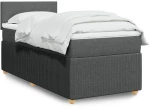 vidaXL Κρεβάτι Boxspring με Στρώμα Σκούρο Γκρι 80x200 εκ. Υφασμάτινο