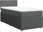 vidaXL Κρεβάτι Boxspring με Στρώμα Σκούρο Γκρι 80x200 εκ. Υφασμάτινο