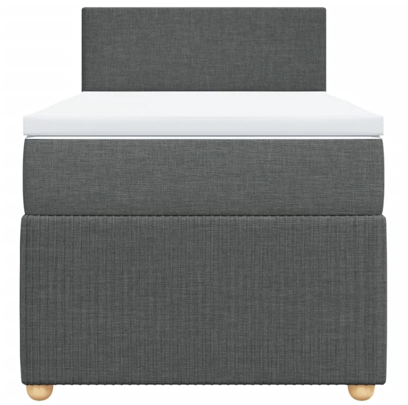 vidaXL Κρεβάτι Boxspring με Στρώμα Σκούρο Γκρι 80x200 εκ. Υφασμάτινο